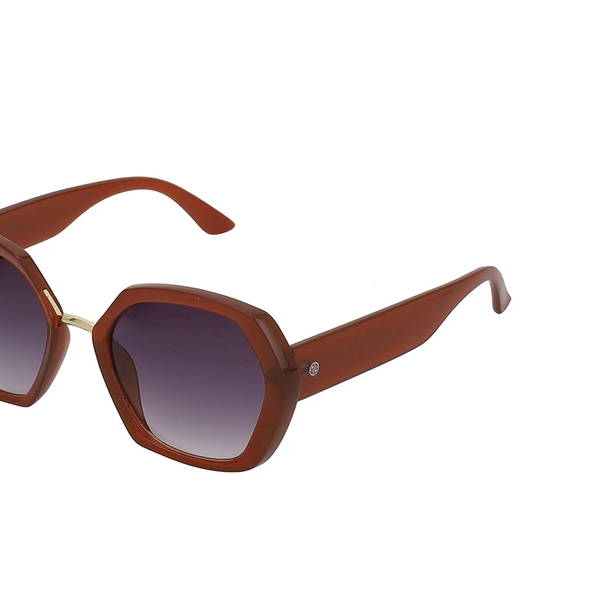 Carlton London Brown & Gold Toned UV Protected Oversized Sunglasses For Women