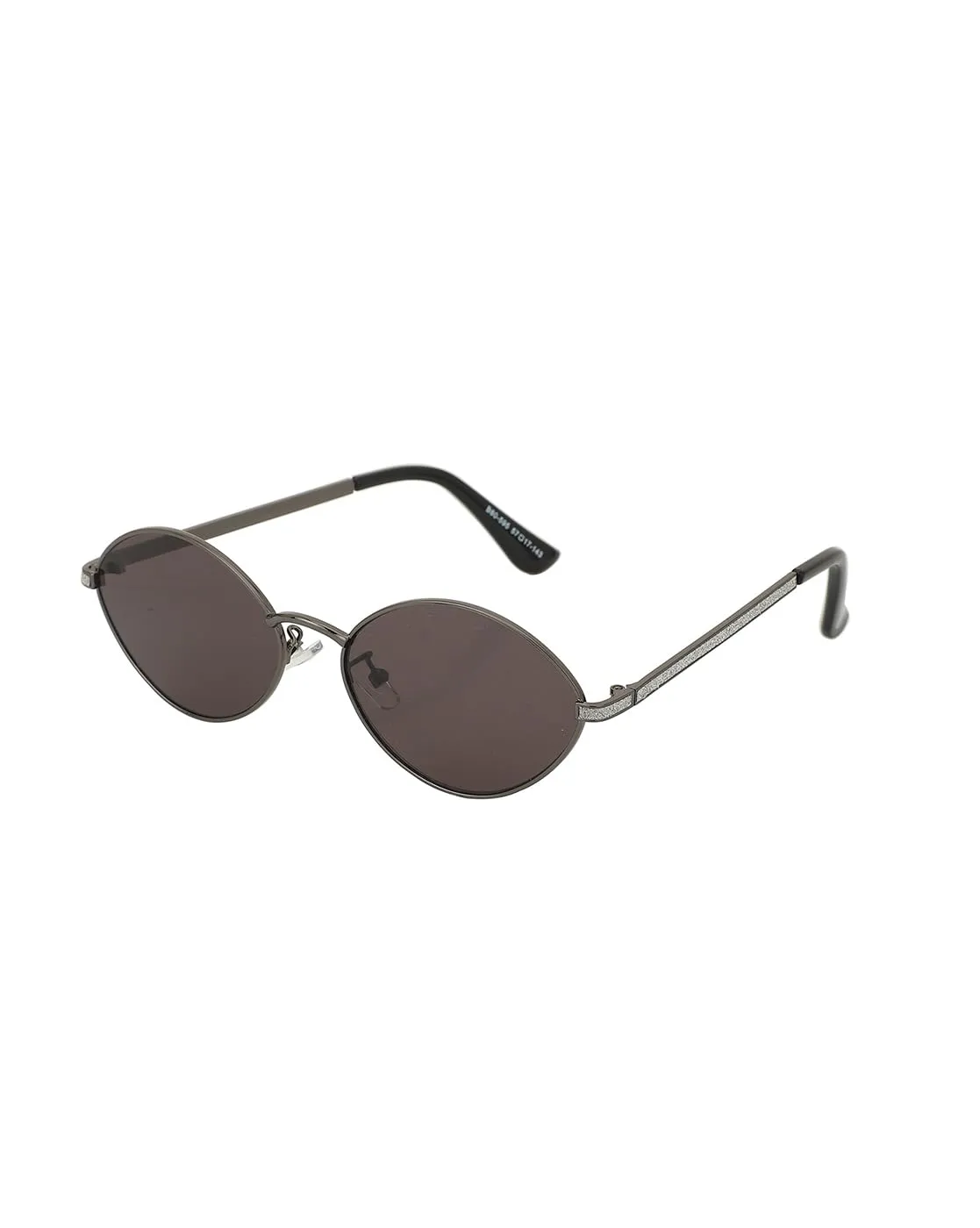 Carlton London Metallic with Silver toned Oval Sunglass for Women and UV Protected Lens