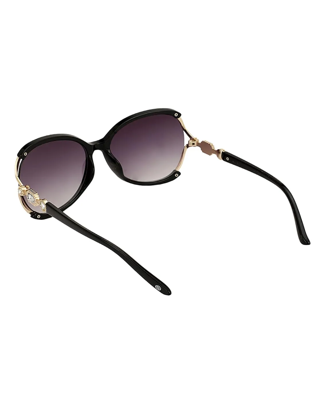 Carlton London Premium Black & Gold Toned UV Protected Lens Oversized Sunglass for women