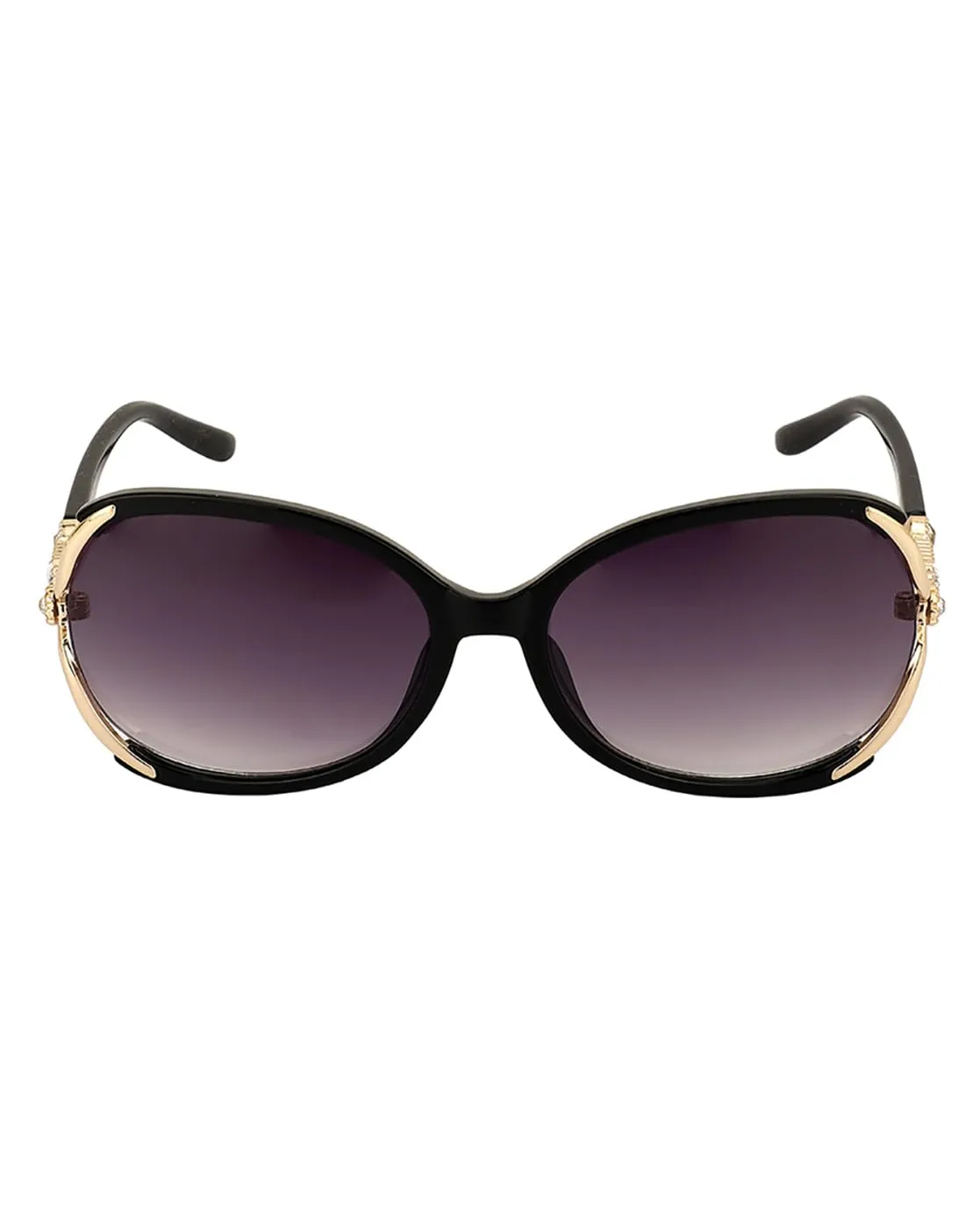 Carlton London Premium Black & Gold Toned UV Protected Lens Oversized Sunglass for women