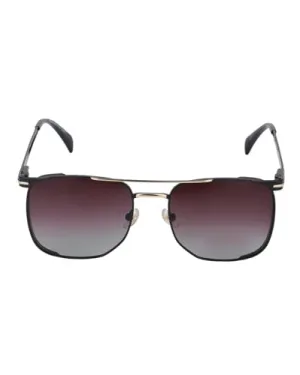 Carlton London Premium Black with Gold Toned & Polarised Lens Square Sunglass for men