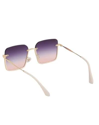 Carlton London Premium Gold Toned & UV Protected Lens Oversized Sunglass for women