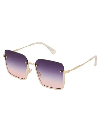 Carlton London Premium Gold Toned & UV Protected Lens Oversized Sunglass for women