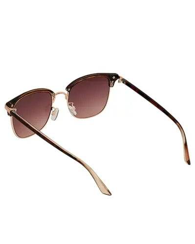 Carlton London Premium Rose Gold & Brown Toned UV Protected Lens Square Sunglass for women