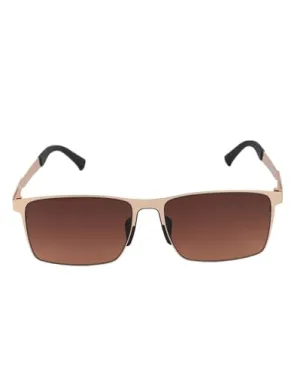 Carlton London Premium Rose Gold with Brown & Polarised Lens Square Sunglass for Unisex