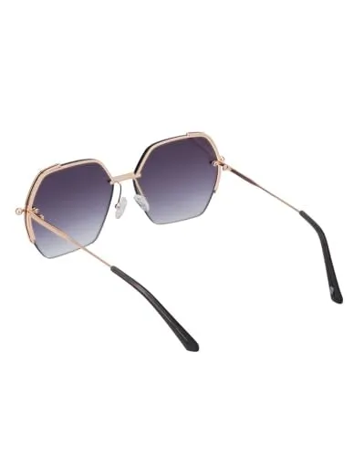 Carlton London Premium Rose Gold with Brown Toned & UV Protected Lens Oversized Sunglass for women