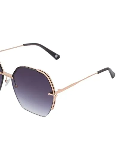 Carlton London Premium Rose Gold with Brown Toned & UV Protected Lens Oversized Sunglass for women