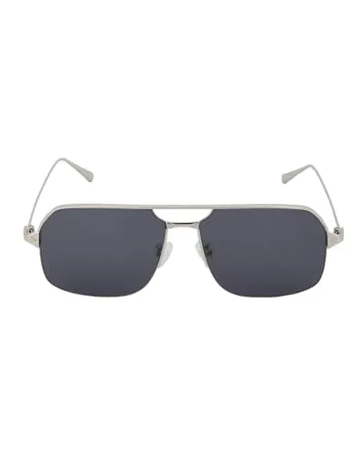 Carlton London Premium Silver with Black Toned & UV Protected Lens Rectangle Sunglass for men