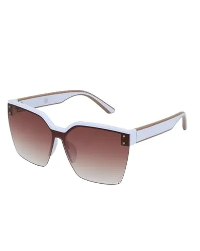 Carlton London Premium White with Brown Toned & UV Protected Lens Oversized Sunglass for women