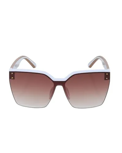 Carlton London Premium White with Brown Toned & UV Protected Lens Oversized Sunglass for women