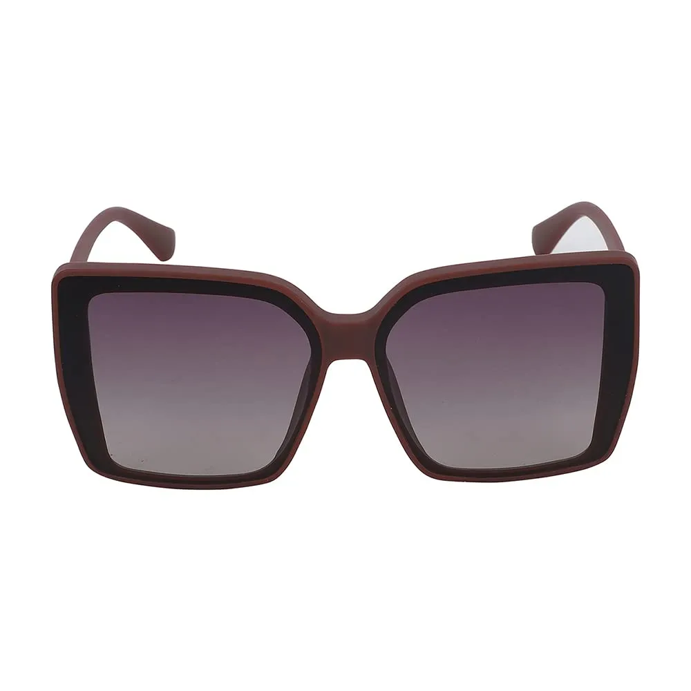 Carlton London-Premium-Women's-Brown Toned Polarised and UV Protected Lens Oversized SunglassesCLSW166