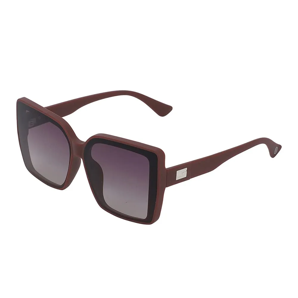 Carlton London-Premium-Women's-Brown Toned Polarised and UV Protected Lens Oversized SunglassesCLSW166