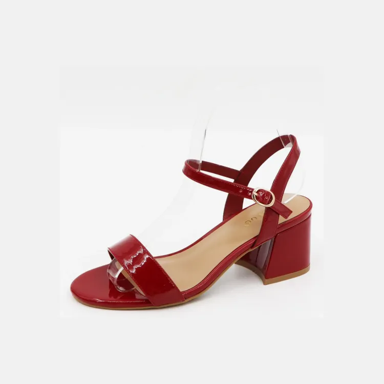 Cherry Patent Mule