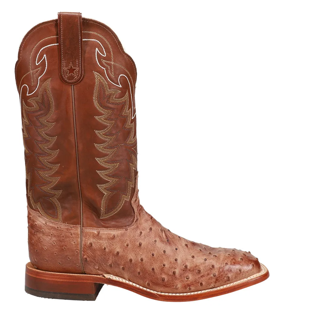 Chocolate Vintage Ostrich Square Toe Cowboy Boots