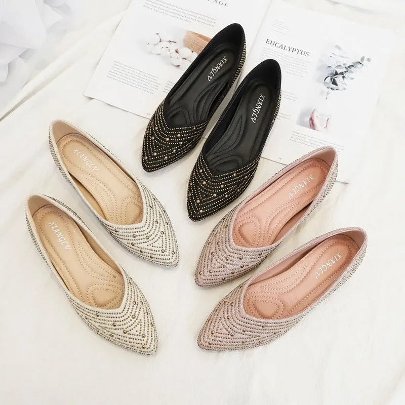 Cilool Versatile Diamond Slope Heel Comfortable Doudou Shoes