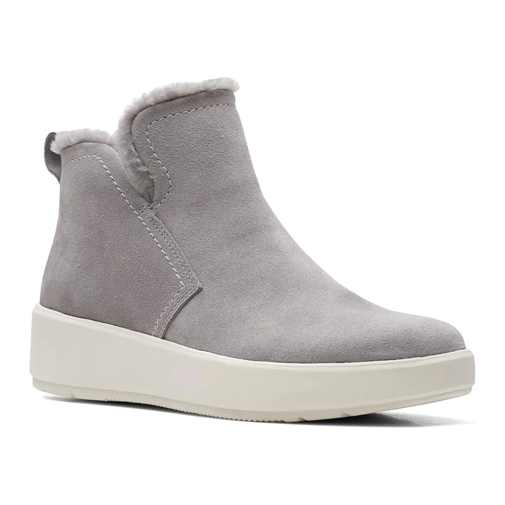 Clarks Layton Star Grey Suede Ankle Boot (Women's)