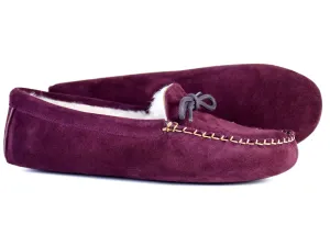 COCOPAH Ladies Burgundy Fur Lined Suede Slipper by Orca Bay