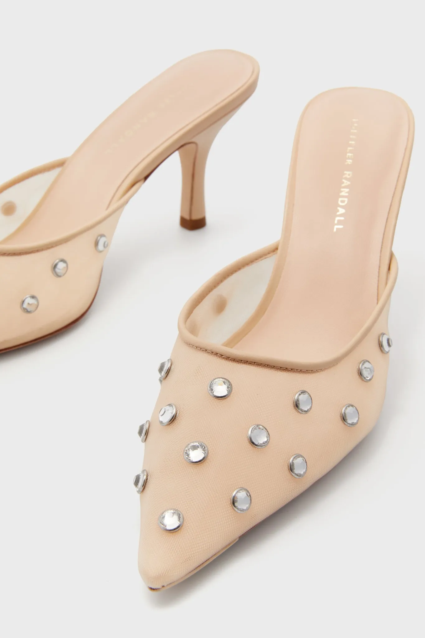 Cream Mesh with Rhinestones Paloma Heels