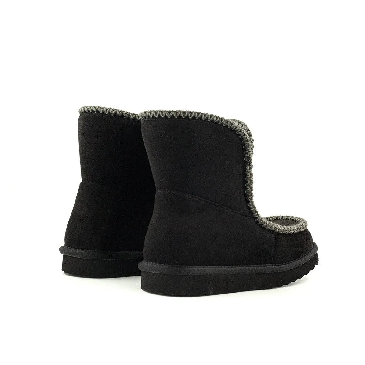 Crown Vintage Sylvesa Snow Boots Fabric Black Colour For Women