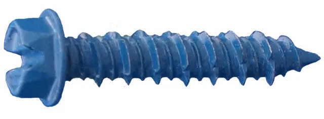 Dagger-Con 1/4" x 3-1/4" Hex Washer Blue Concrete Screws - 100 Qty