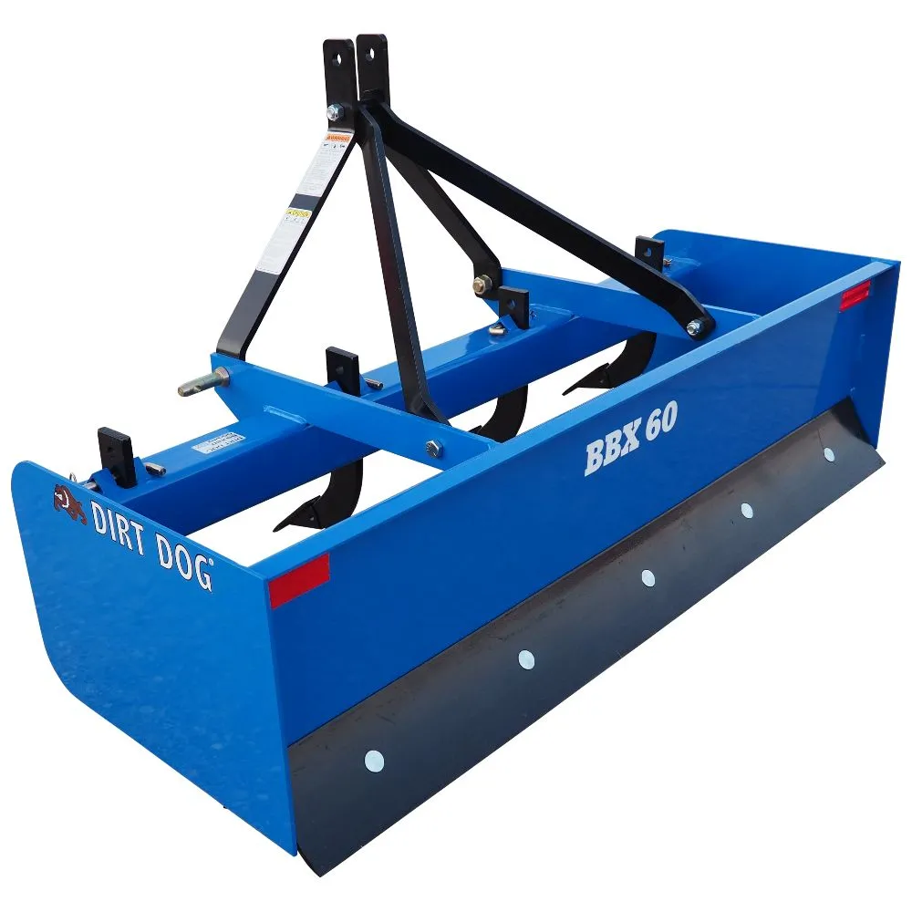 Dirt Dog BBX Series Heavy Duty Box Blade | BBX-48-60-65-72 | 48"to 72" Overall Width | 25-40HP | For Tractor