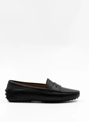 Driving shoe in black leather