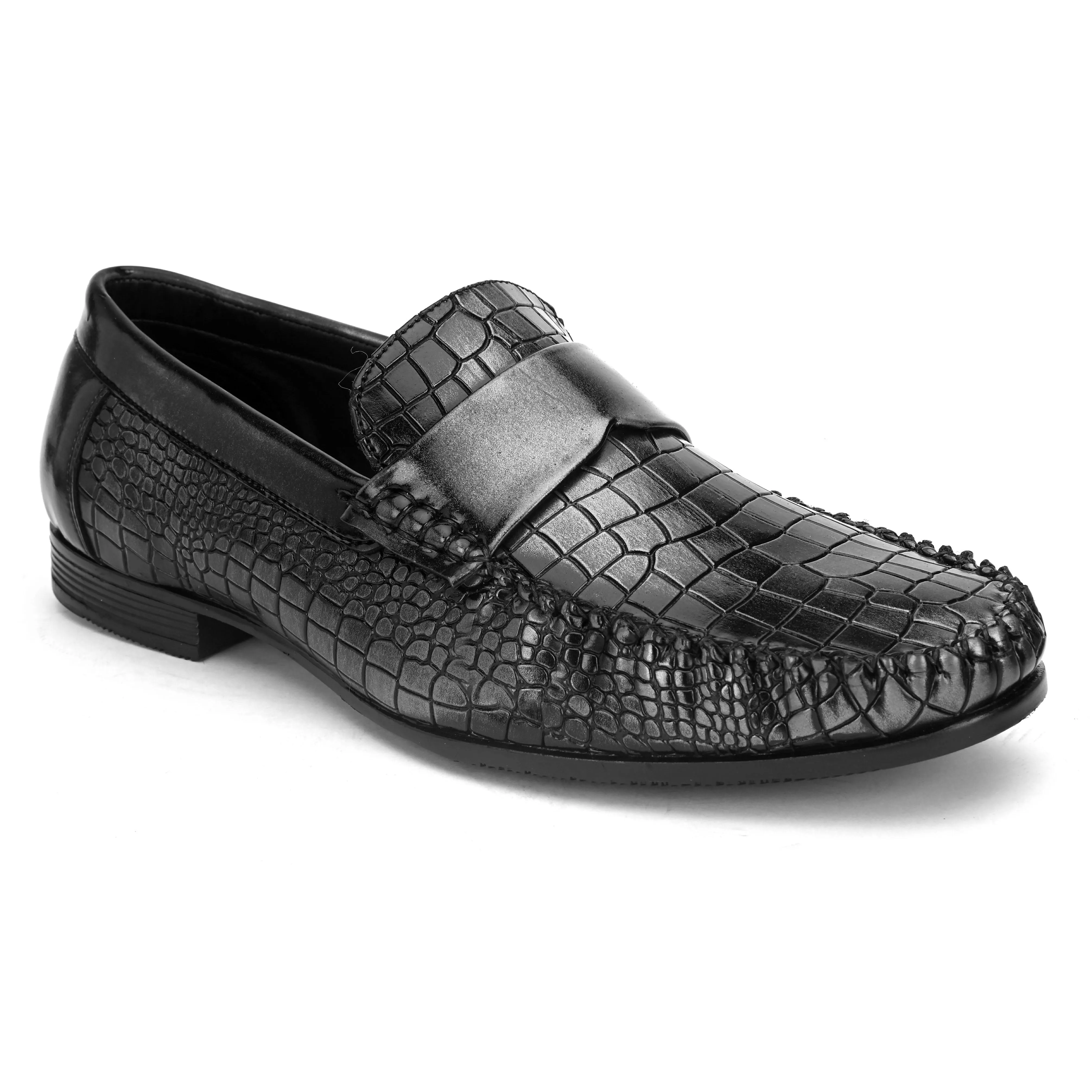 Dulcia Men's Silver Textured Driving Loafers