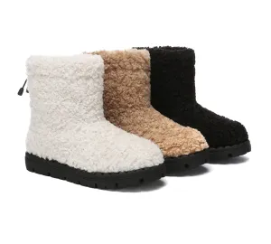 EVERAU® UGG Boots Sheepskin Wool Plush Drawstring Peggy