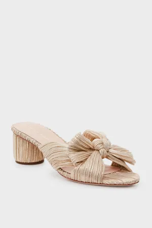 Exclusive Platinum Emilia Pleated Knot Mules