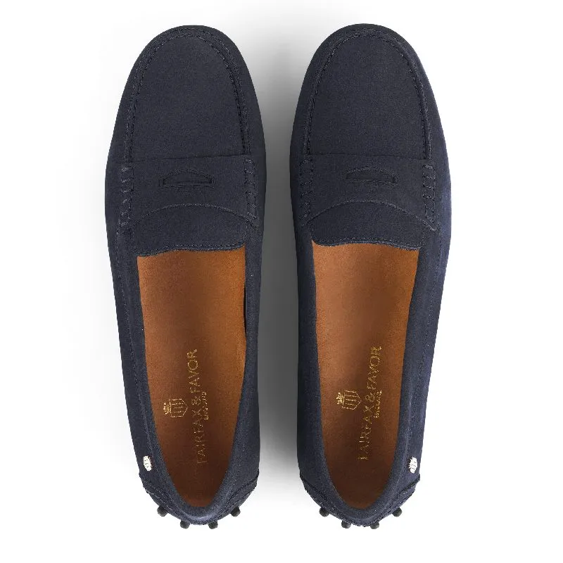 Fairfax & Favor Hemsby Ladies Driving Shoe - Navy Nubuck