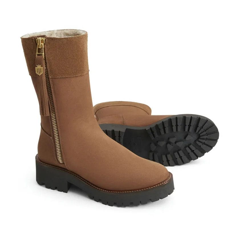 Fairfax & Favor Paris Shearling Lined Ladies Boot - Cognac