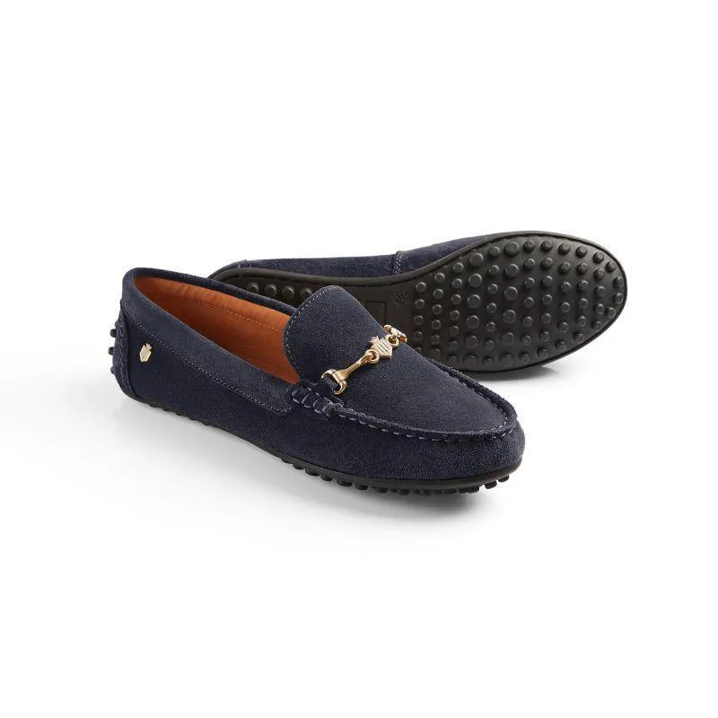 Fairfax & Favor Trinity Ladies Suede Driving Shoe - Navy