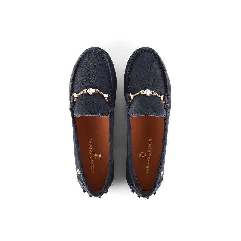 Fairfax & Favor Trinity Ladies Suede Driving Shoe - Navy