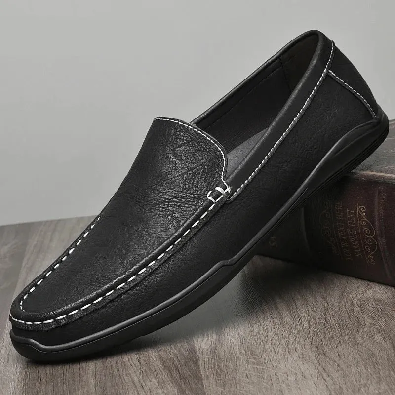 Fashion Super Comfortable Men Casual Shoes Soft Genuine Leather Loafers High Quality Male Driving Shoes Size 37-45