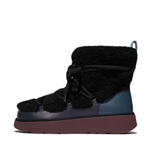 FitFlop Gen FF x Roksanda Curly Shearling Lace Ankle Boots Black Mix