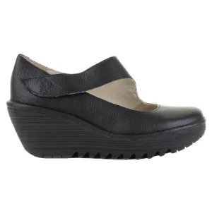 Fly London YASI 682 Black Womens Wedge Heel Mary Jane Shoes - UK 5