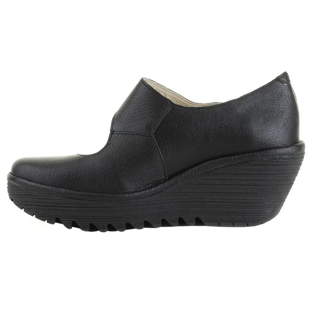 Fly London YASI 682 Black Womens Wedge Heel Mary Jane Shoes - UK 5