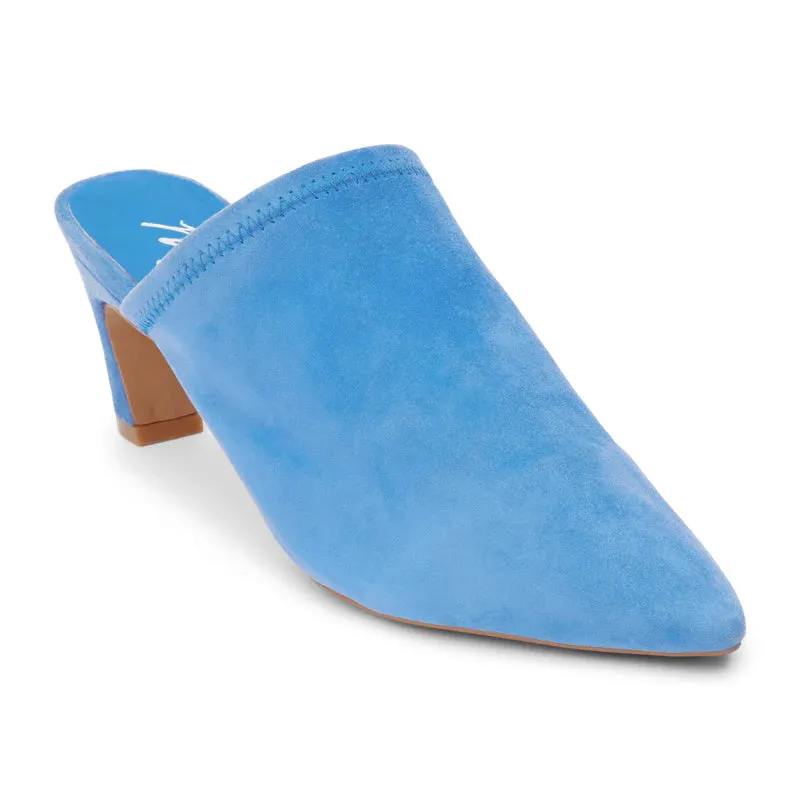 Frances Blue Heeled Mule - Blue