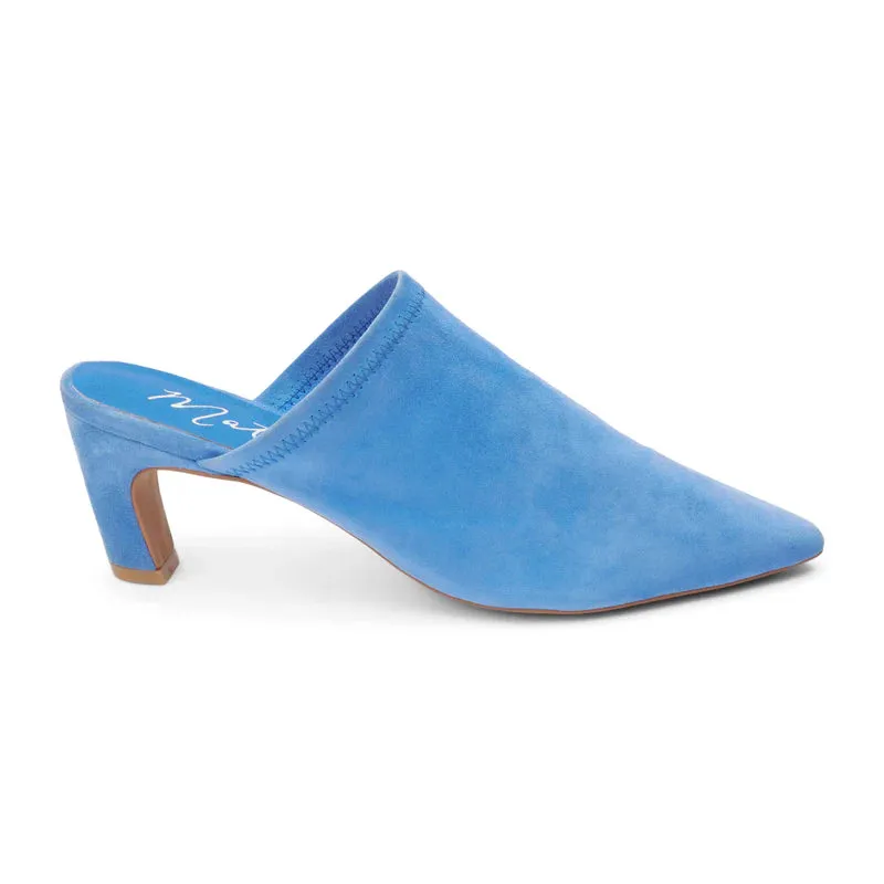 Frances Blue Heeled Mule - Blue