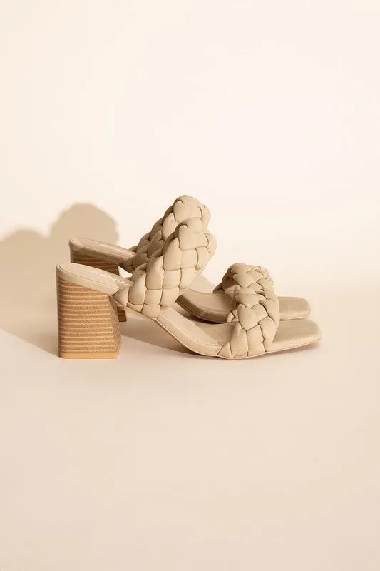 FS CLEARANCE BUGGY-S Braided Stras Mule Heels