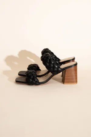 FS CLEARANCE BUGGY-S Braided Stras Mule Heels