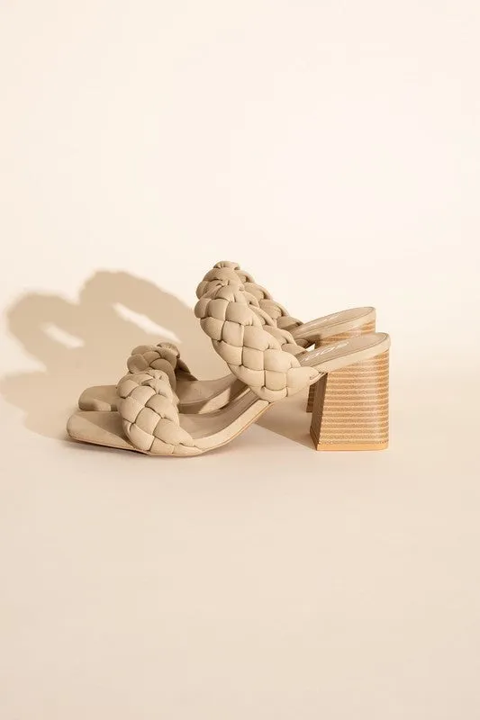 FS CLEARANCE BUGGY-S Braided Stras Mule Heels