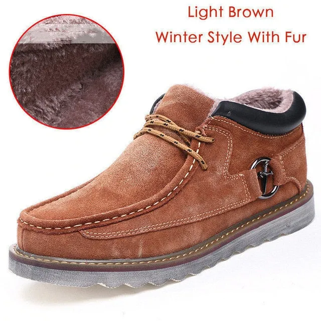 Genuine Leather Casual Vintage Velvet Thick Sole Shoes