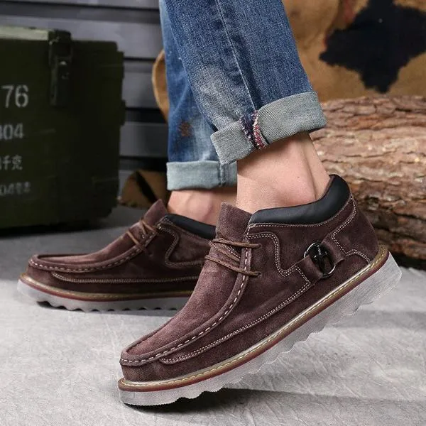 Genuine Leather Casual Vintage Velvet Thick Sole Shoes