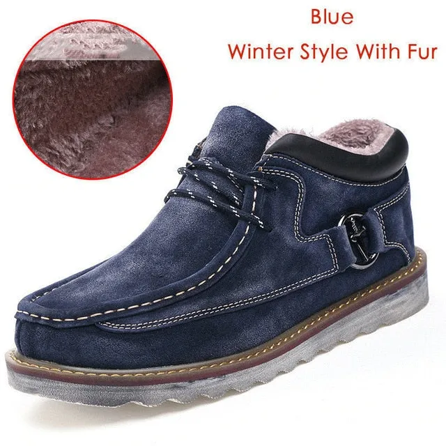 Genuine Leather Casual Vintage Velvet Thick Sole Shoes