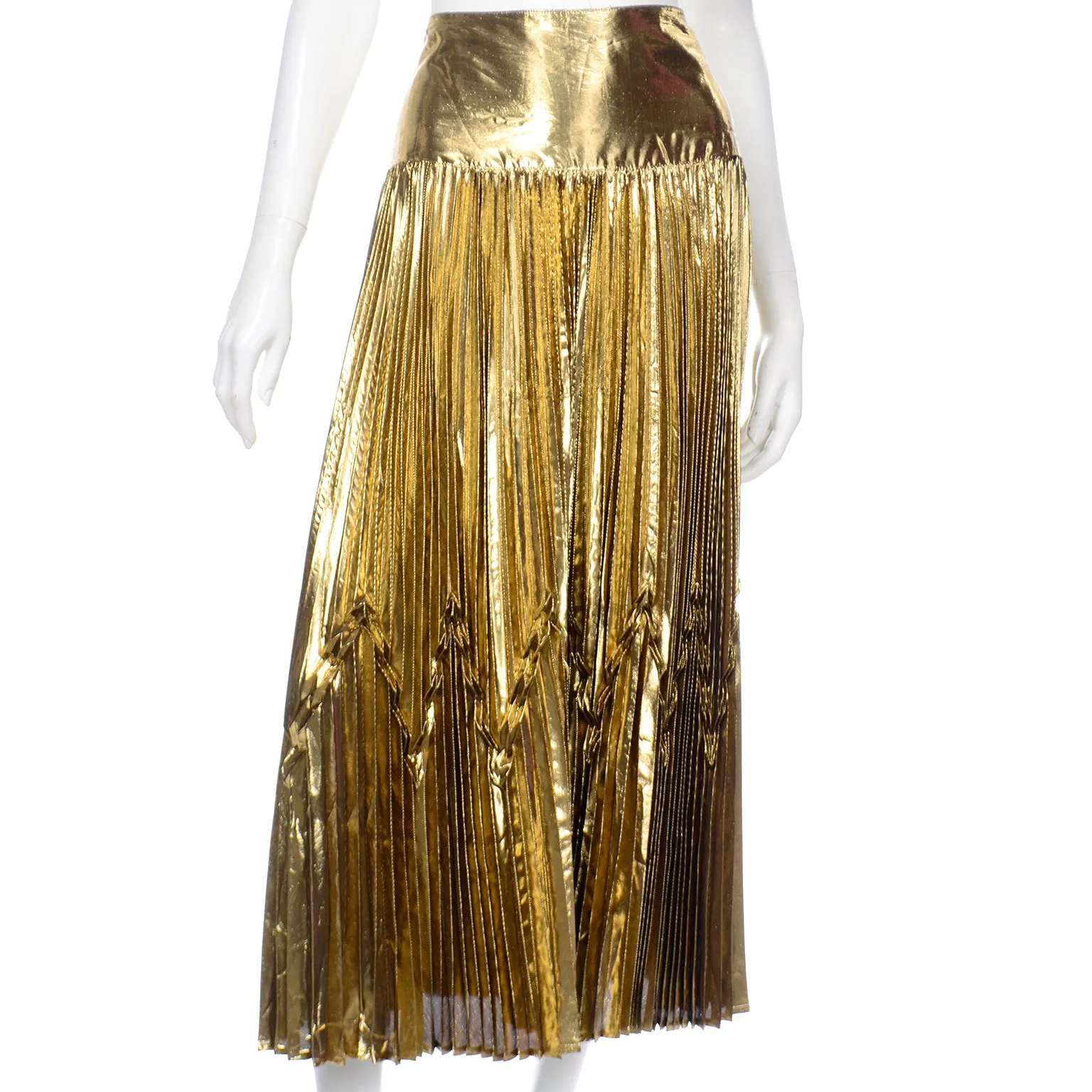 Gianni Versace for Genny Gold Lurex Avant Garde Evening Skirt