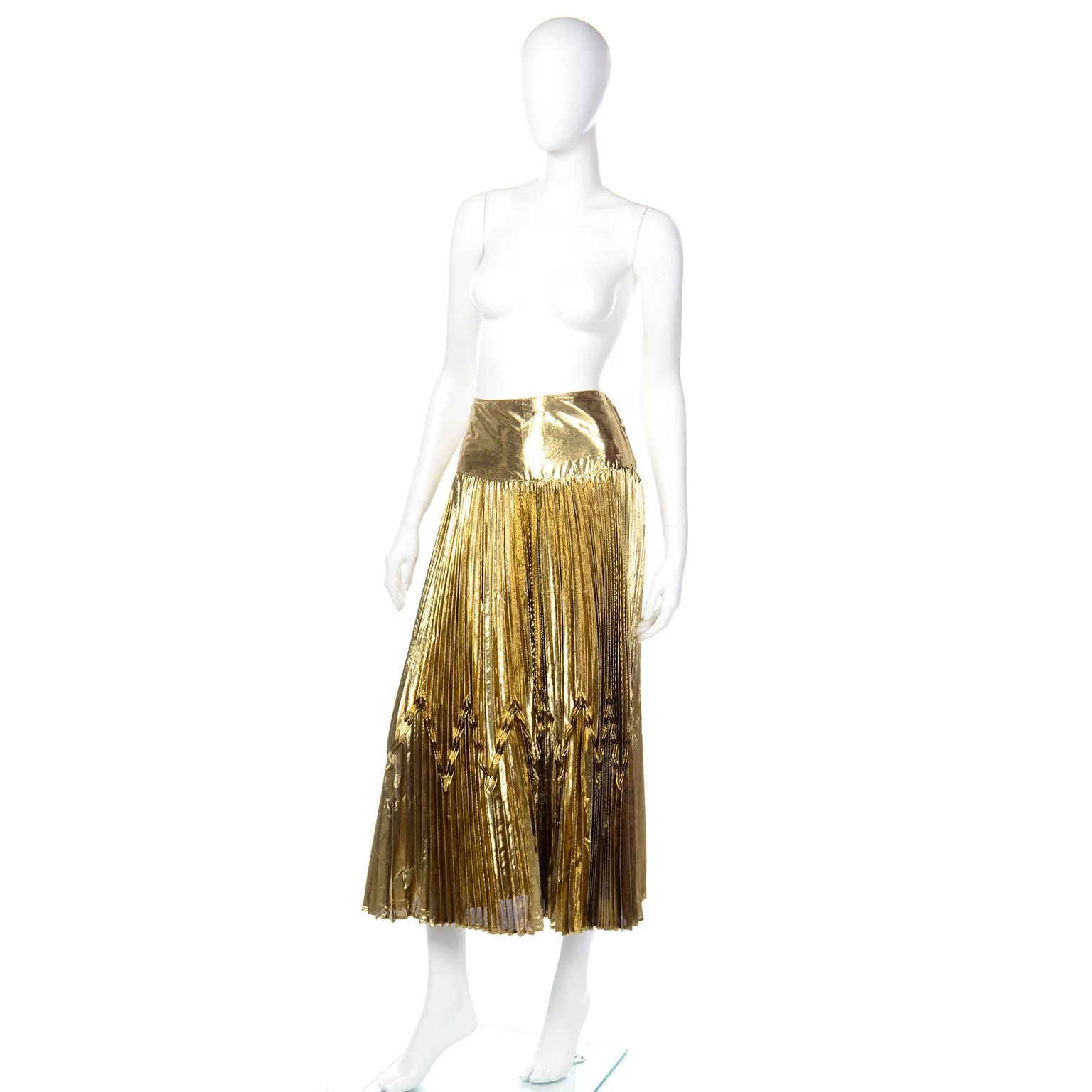 Gianni Versace for Genny Gold Lurex Avant Garde Evening Skirt