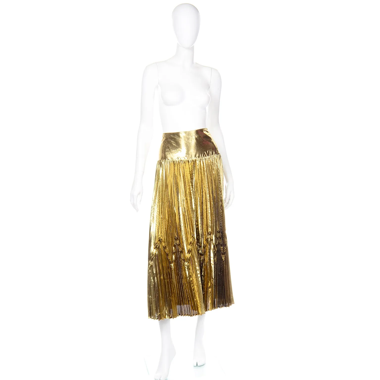 Gianni Versace for Genny Gold Lurex Avant Garde Evening Skirt