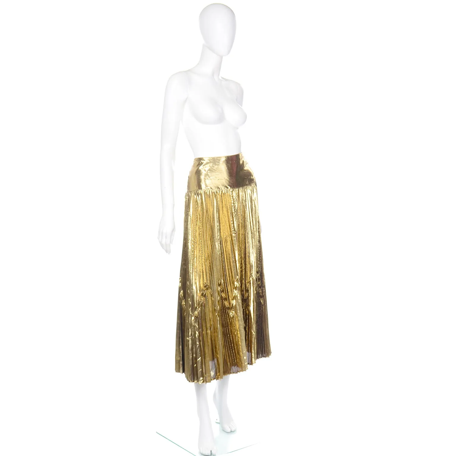 Gianni Versace for Genny Gold Lurex Avant Garde Evening Skirt