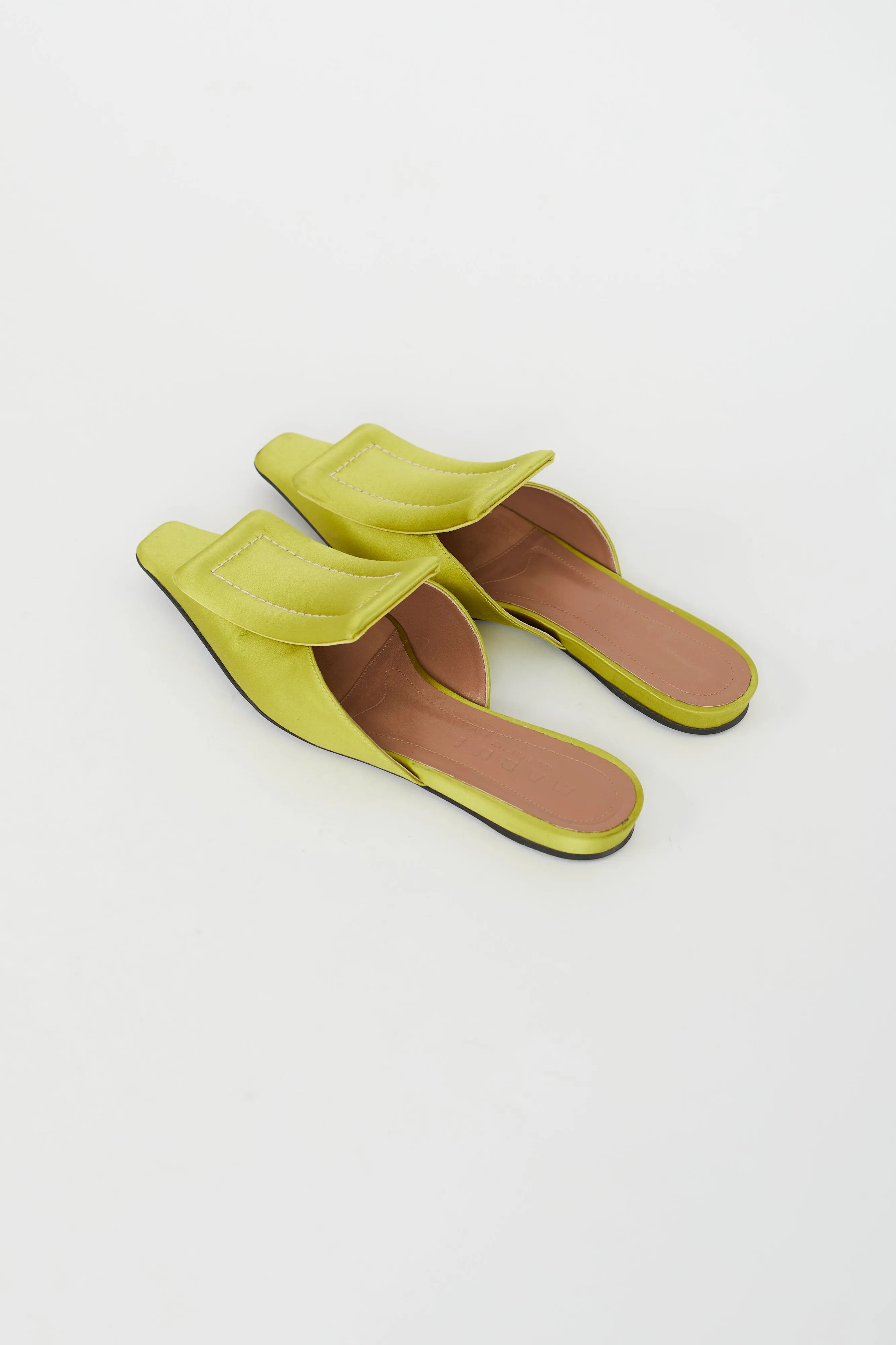 Green Satin Sabot Mule